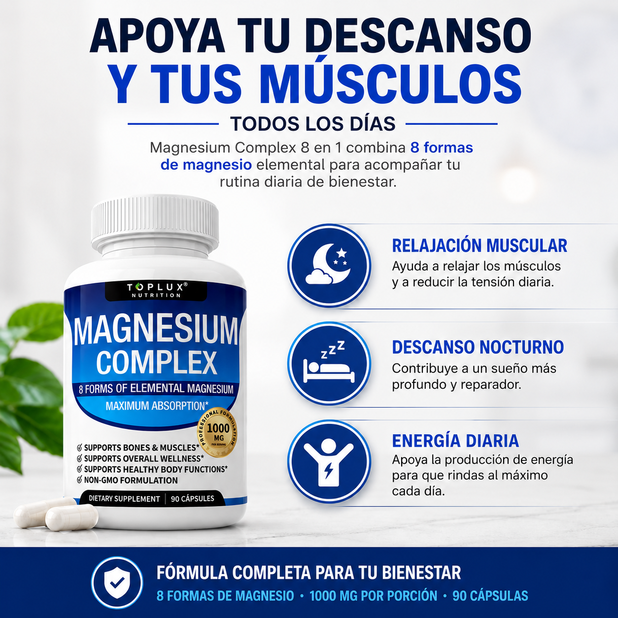 Magnesium Complex 8 en 1 – 90CAPS