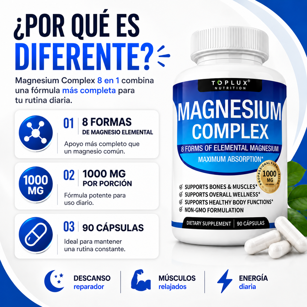 Magnesium Complex 8 en 1 – 90CAPS
